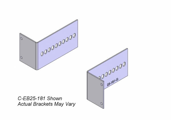 2-Piece Equipment Mounting Bracket, 2.5″ Mounting Space, 0.81″ Bend