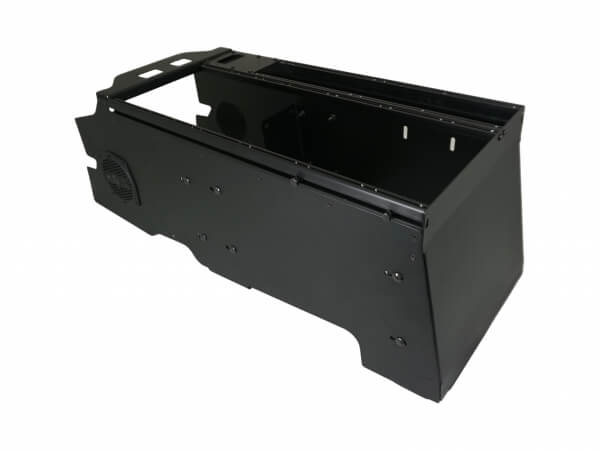 Vehicle-Specific 24″ Wide Flat Console for 2021-2026 Ford F-150 Police Responder, Special Service vehicle (SSV), 2023-2026 Ford F-250, 350, 450 XL & XLT Super Duty pickup, F-450 & 550 cab chassis & F-600 Chassis Cab