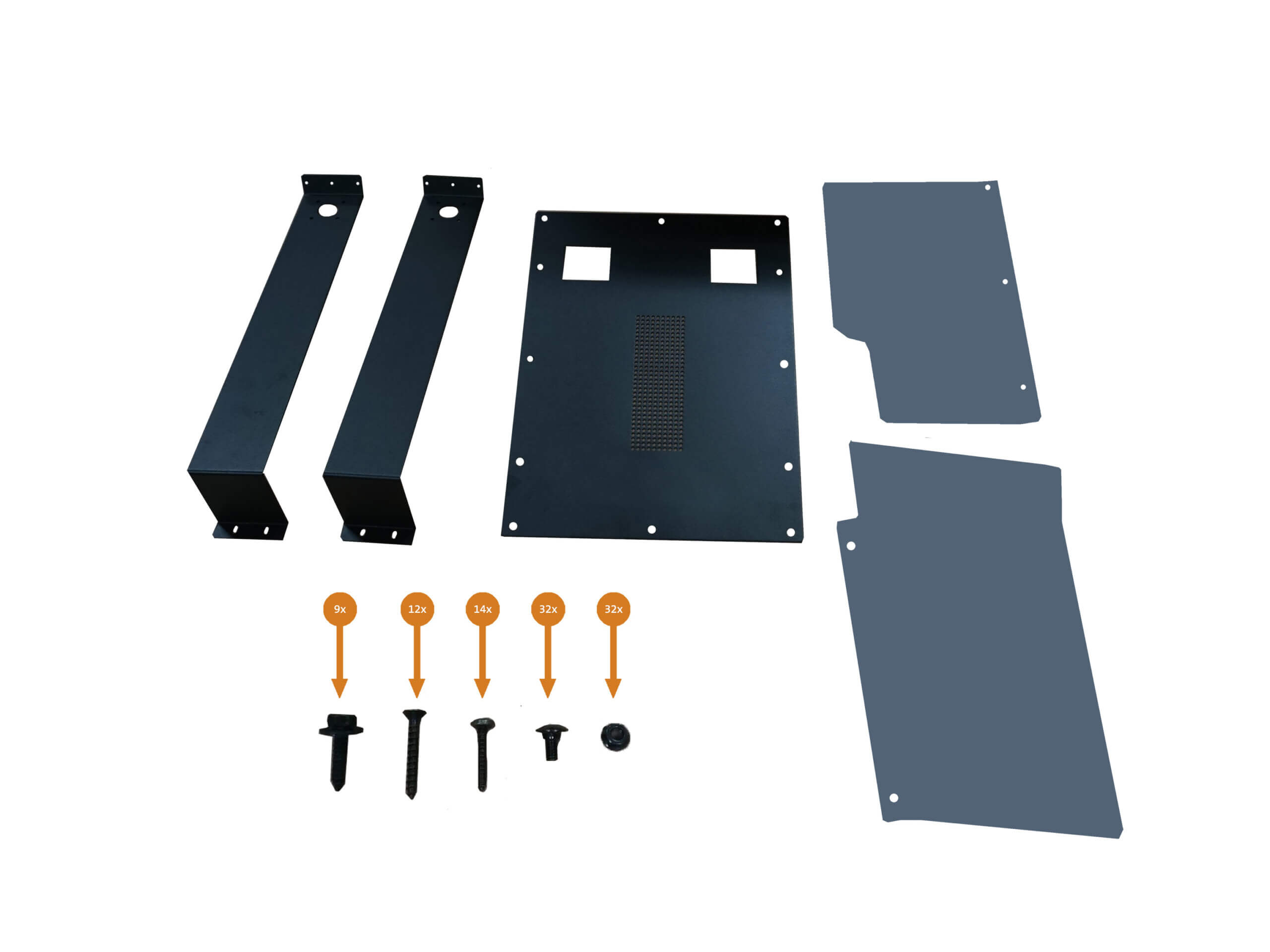 Middle Partition Filler Panel Mounting Kit for 2015-2026 Ford Transit Window Van with Medium Roof and Side Sliding Doors