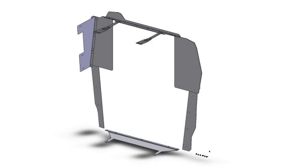 Front Partition Filler Panel Mounting Kit for 2008-2026 Chevrolet G-Series van with dual side, swing out doors used with p/n: P-FRONT-1 front partition with exit hatch