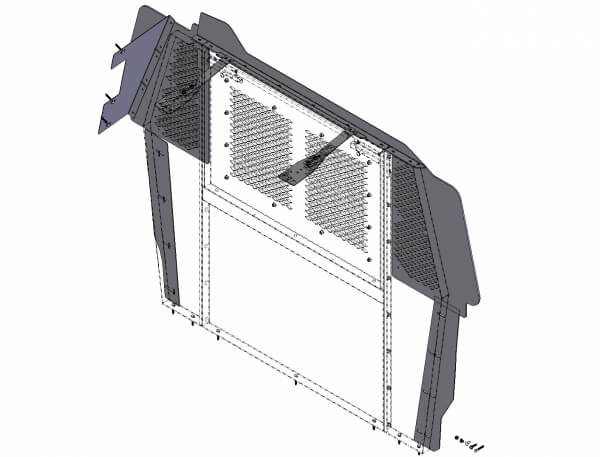 Front partition filler panel Mounting kit for 2008-2026 Chevrolet Savana G-Series van with sliding doors