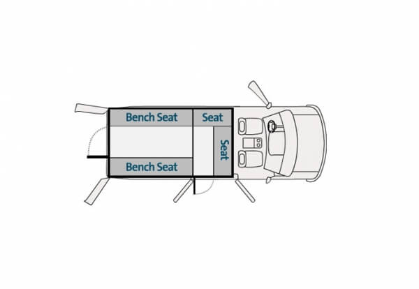 Prisoner Transport 50″ H x 100″ L Insert For 2015-2026 Ford Transit Low Roof Standard Length 130″ WB Cargo Van
