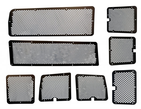 Interior Window Guard Kit For 1997-2026 Chevrolet G-Series Extended Length Van With Sliding Side Door, 8 Windows, 15 Passenger, Single Slide Door