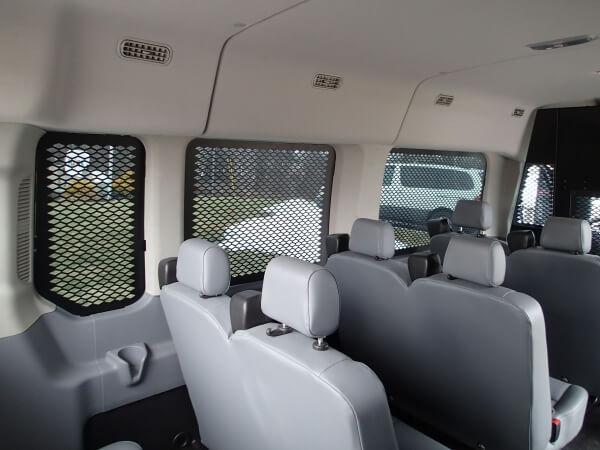 Interior Window Guard Kit for 2015-2026 Ford Transit Window Van (Wagon) with Medium Roof, Long Length 148″ Wheelbase and Sliding Door on Passenger Side