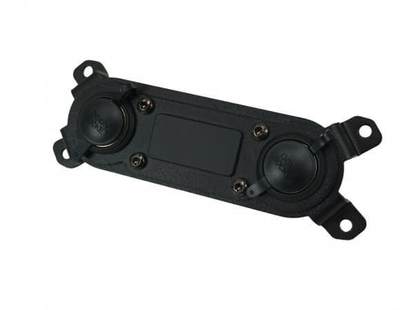 Console Accessory Bracket Kit with 2 Lighter Plug Outlets and 1 Blank for Rectangular Accessories for 2020-2026 Ford Interceptor Utility