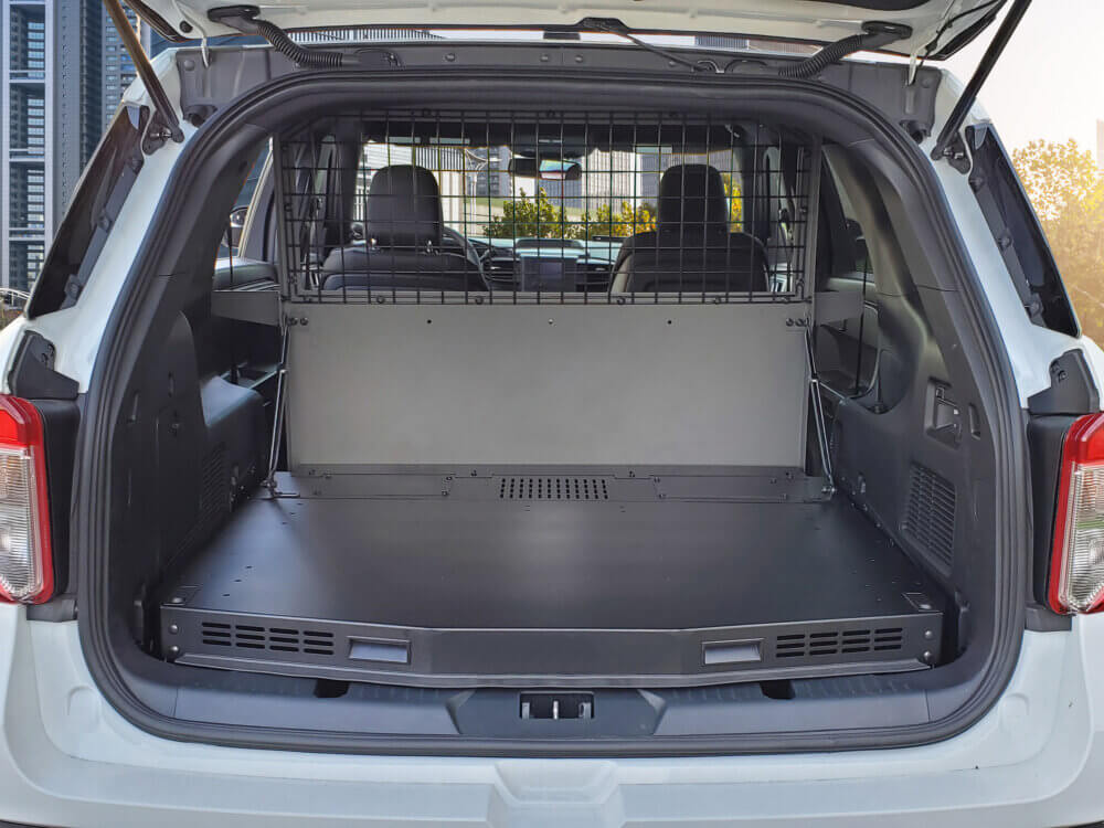 Premium Package – Raised Fold-Up Equipment Tray & Cargo Plate with 200 lbs Lift Struts for 2020-2026 Ford Interceptor Utility