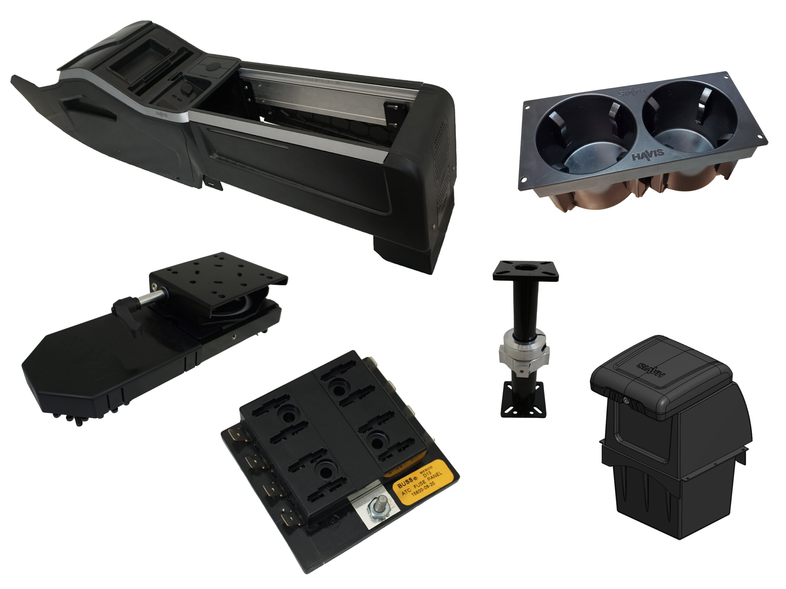 Package – 2024-2026 Chevrolet Blazer EV PPV VSX Console with Front Printer Mount Or Integrated Storage Bin for Laptop Docking Stations