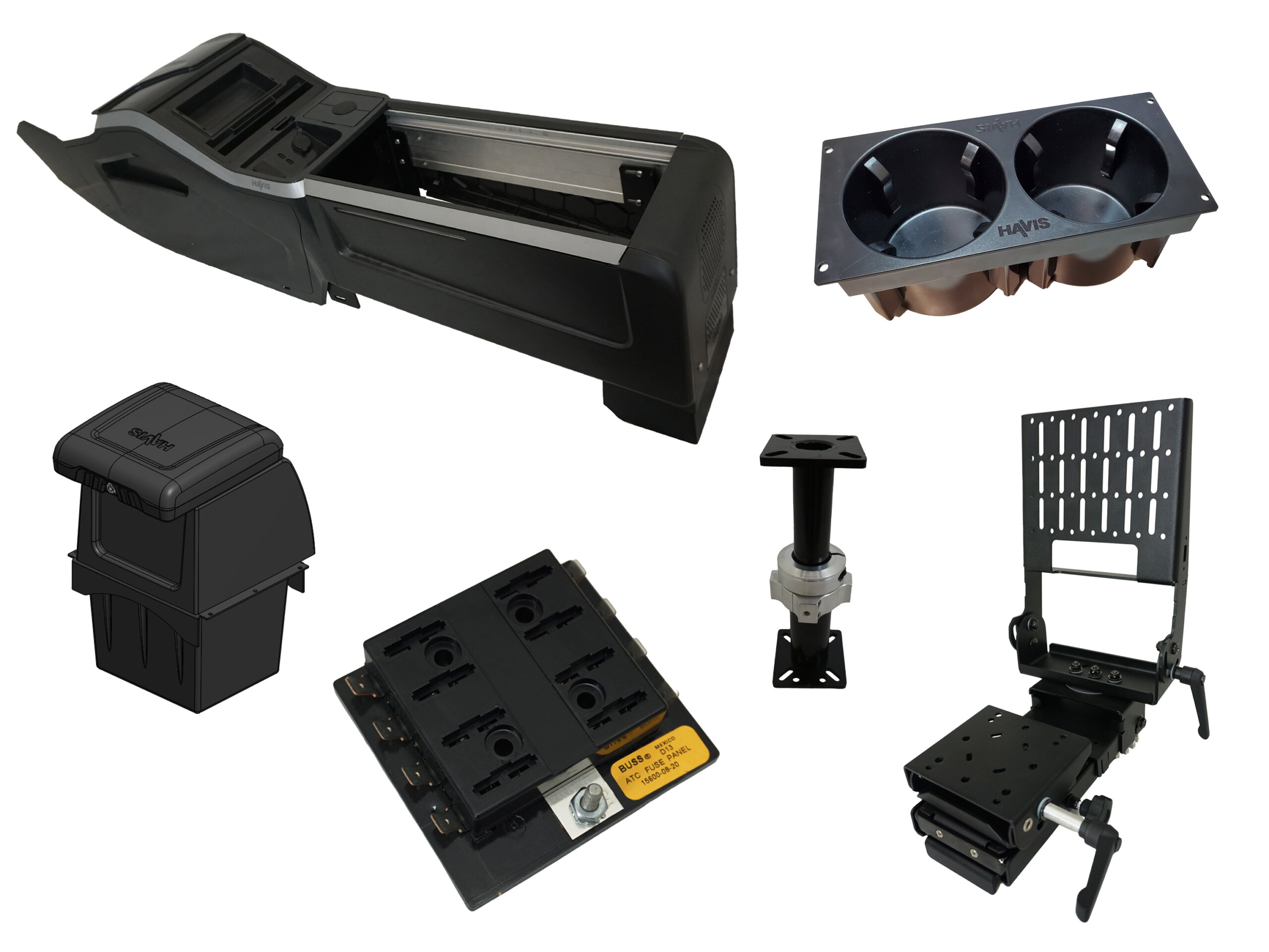 Premium Package – 2024-2026 Chevrolet Blazer EV PPV VSX Console with Front Printer Mount Or Integrated Storage Bin for Tablet Docking Stations