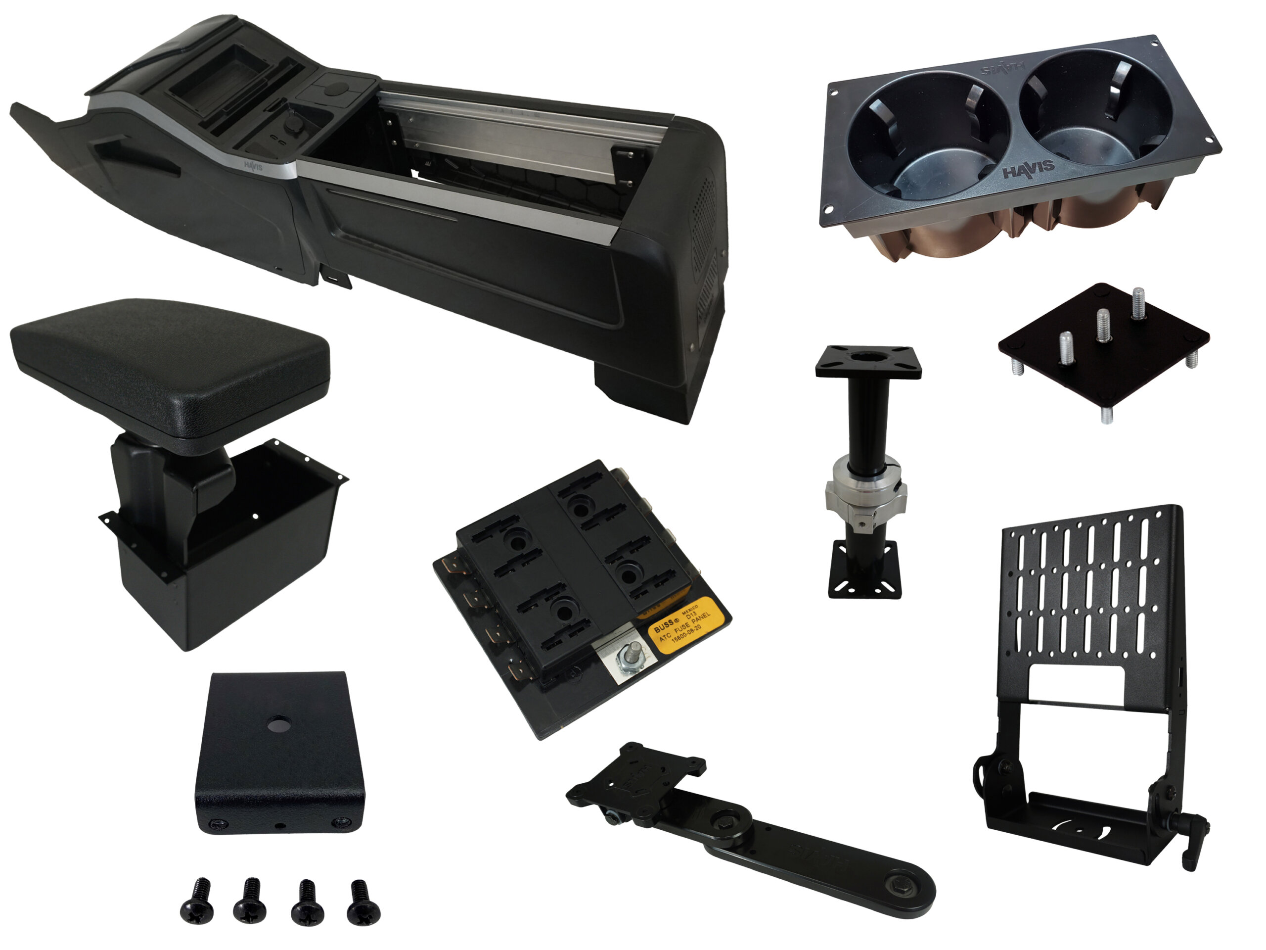 Standard Package – 2024-2026 Chevrolet Blazer EV PPV VSX Console with Front Printer Mount Or Integrated Storage Bin for Tablet Docking Stations