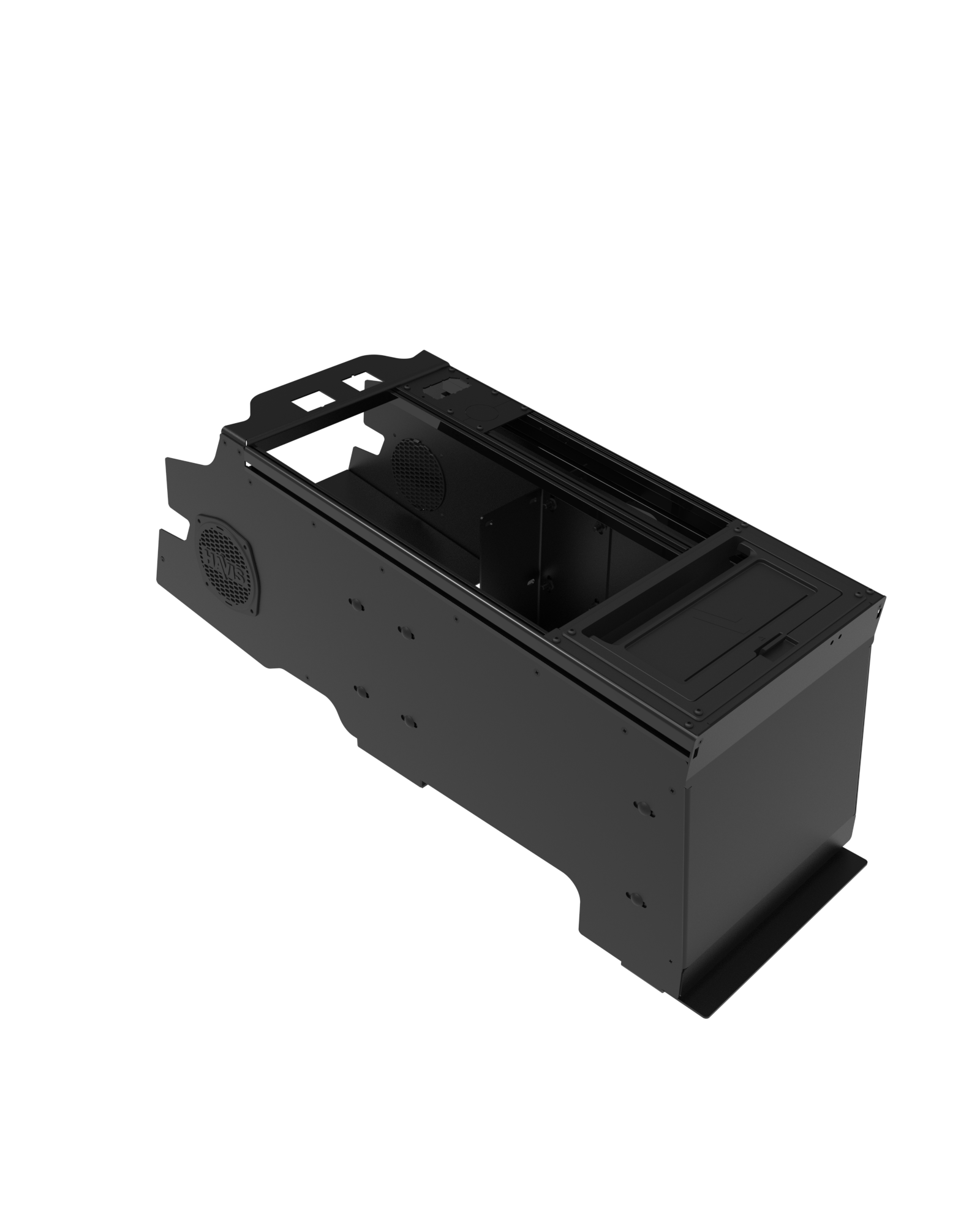 Vehicle-Specific 17″ Wide Flat Console With Internal Pocket 6 & 7 Printer Mount for 2021-2026 Ford F-150 Police Responder, Special Service vehicle (SSV), 2023-2026 Ford F-250, 350, 450 XL & XLT Super Duty pickup, F-450 & 550 cab chassis & F-600 Chassis Cab