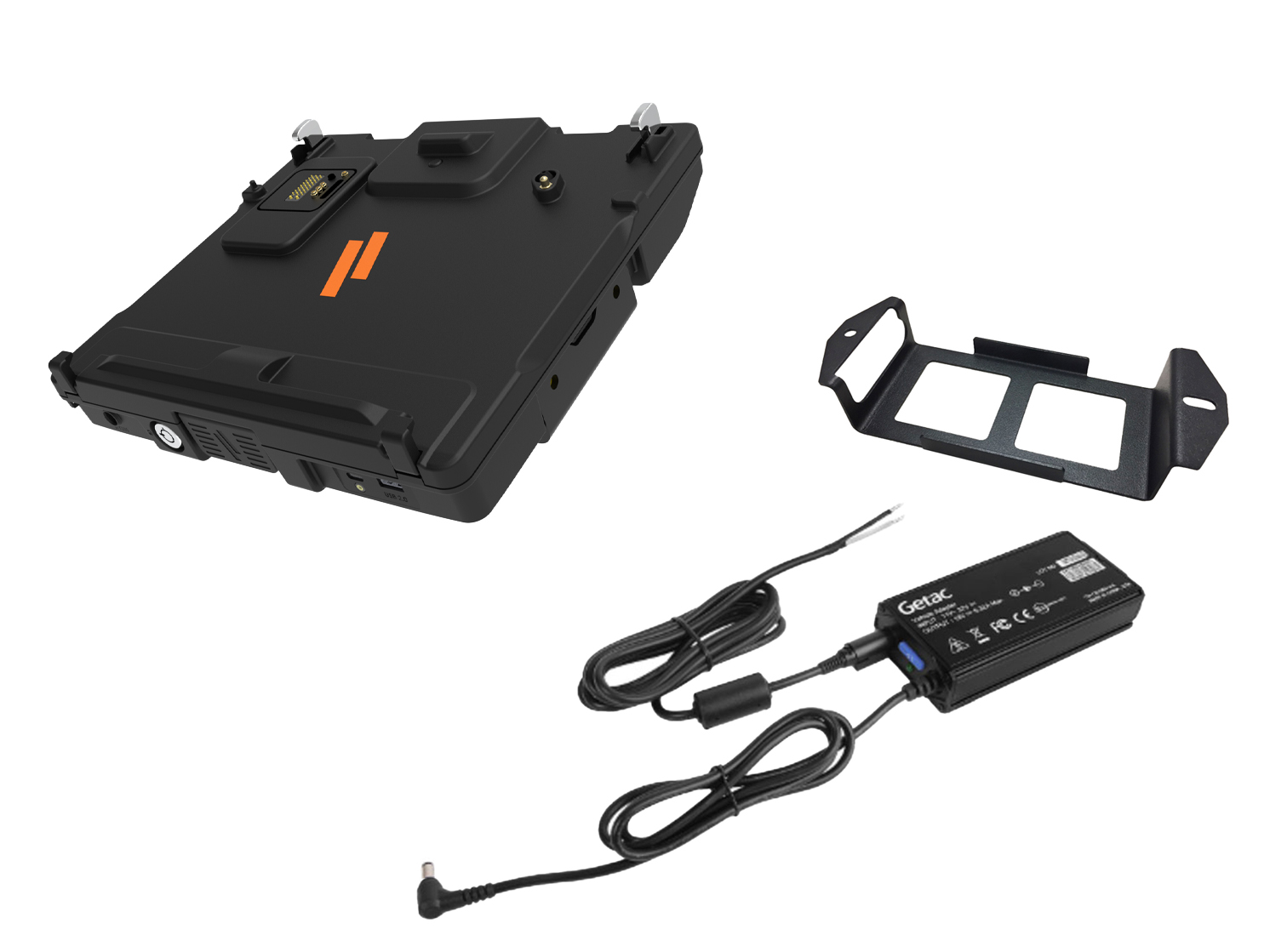 Docking Station for Getac V120 with Advanced Port Replication & Quad Pass-Thru Antenna Connections & Getac Power Supply