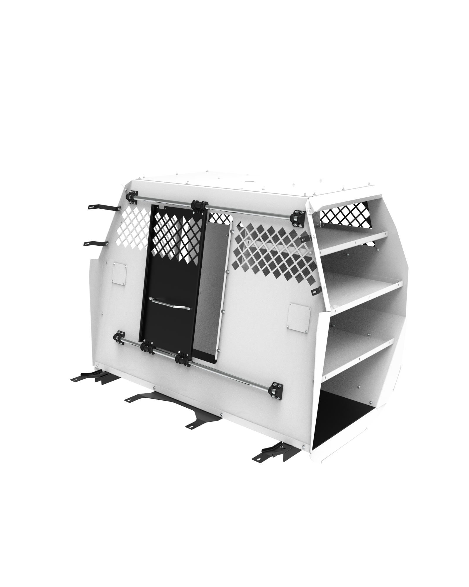 Standard K9 Transport System With Side Door Storage For 2021-2026 Chevrolet Silverado – White