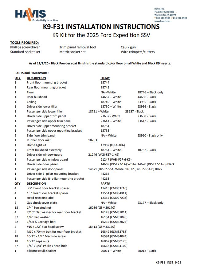 Installation Instructions