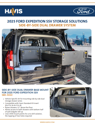 Ford Expedition Side-By-Side Dual Drawers Sales Sheet