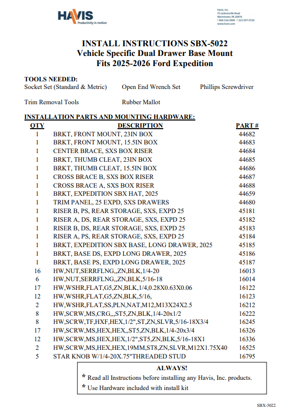 Installation Instructions (pdf)