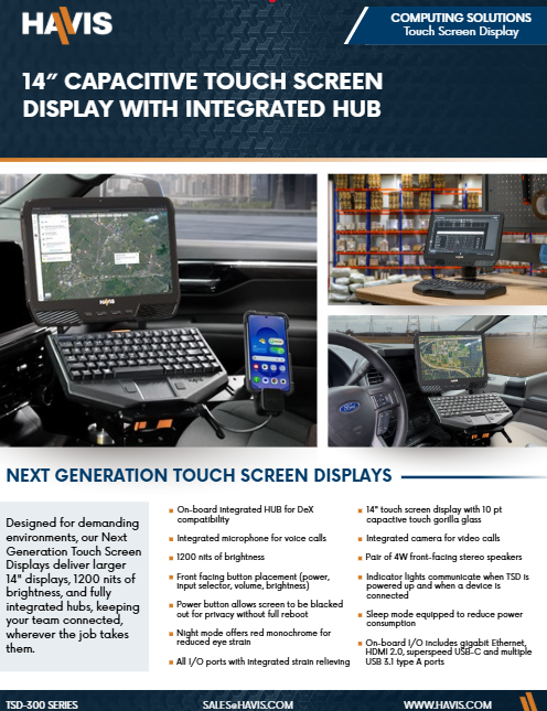 Touch Screen Display Sales Sheet